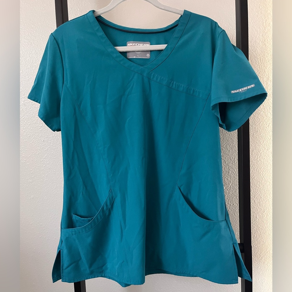 Skechers Teal V-Neck Women's Tunic Scrub Top